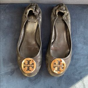 Tory Burch Black Reva Flats, Size 8
